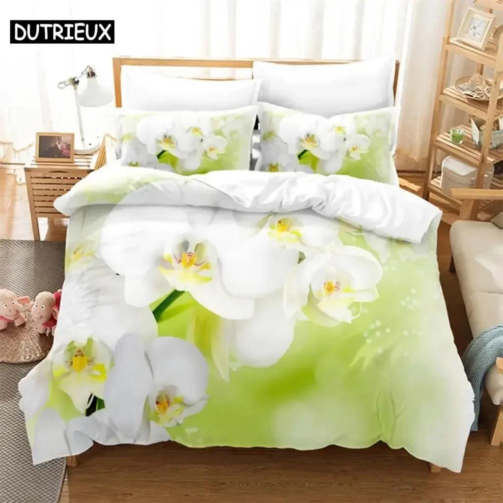 Green Leaf Flower Bedding Set For Bedroom Soft Modern Bedspreads Comefortable Kids Duvet Cover Quilt Cover And Pillowcase