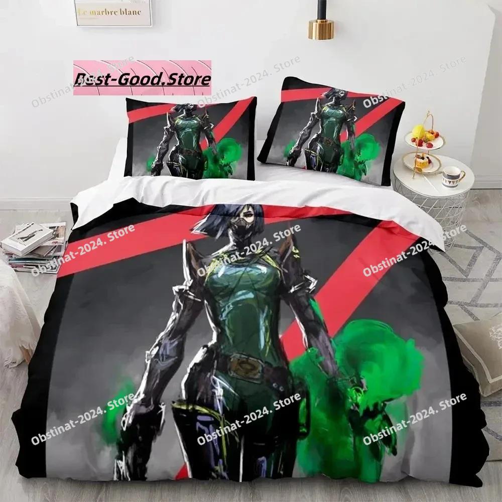 Gaming Valorant Beding Set Single Twin Ful Quen King-Sized Dimensionsd Dimensions Bed Linen Set Aldult Kid Bedrom Duvetcover Sets 3D Print Anime 039