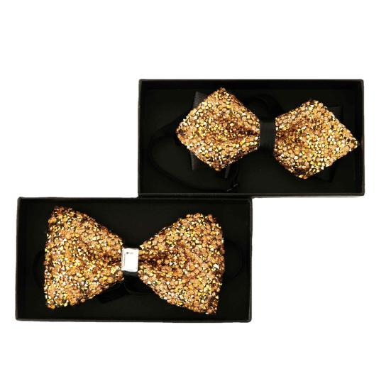 Bow Tie Sparkling Rhinestones Decor Sharp Corner Design Bow Tie Weddings Business Parties Suit Accessories