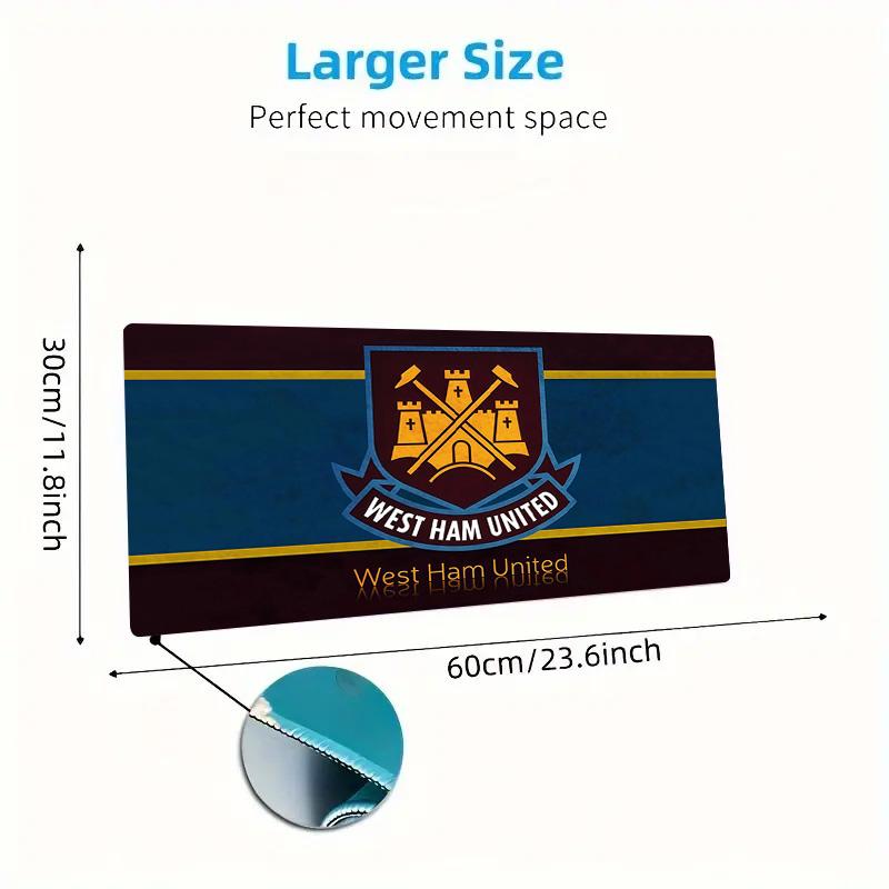 West Ham United2 Print Cushion Non-slip Laptop Tablet Big Mousepad XXL Mat Mini PC Playmat With Lock edge