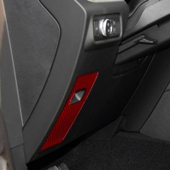 Red Carbon Fiber Interior Fuse Box Cover Trim For Ford Explorer -