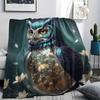 1Pc Glass Bird Print Flannel Blanket, High Quality Comfortable for All Seasons, Home Decor, Warmth and Comfort, Perfect for Christmas Gifts