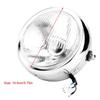 KIMISS Universal Bike Retro Silver Shell White Lens Headlamp Front Headlight for GN125