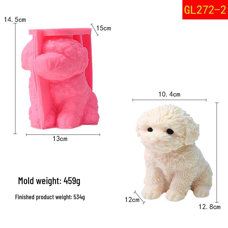 Plush Puppy Mousse Cake Jelly Mold for DIY Candles and Plaster Ornaments