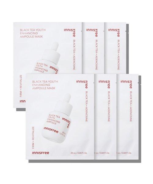 

Innisfree Black Tea Youth Enhancing Ampoule Mask 28mL x 6 sheets FREE