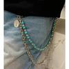 Blue Background Black Pattern Handmade Beaded Jeans Chain Retro Street Hanging Chain Unilateral Detachable DIY Accessory Chain