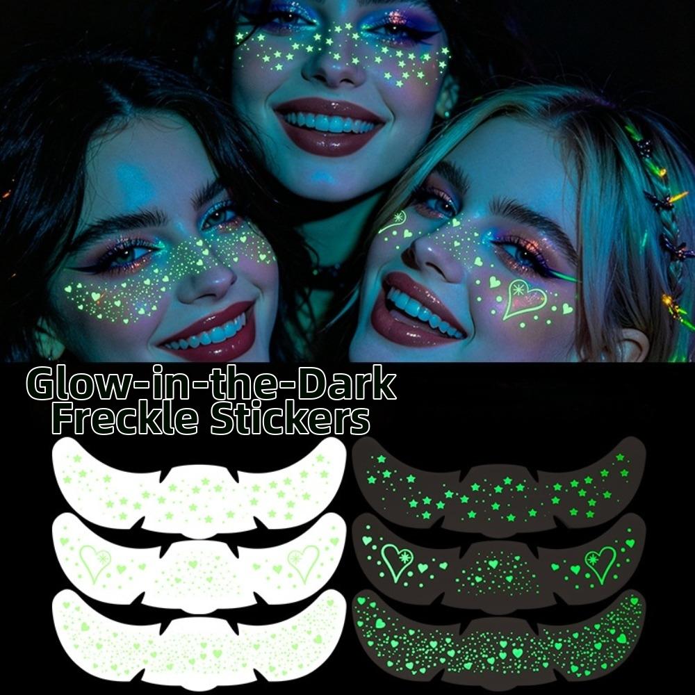 Sparkle Luminous Freckle Tattoo DIY Face Tattoo Sticker Face Temporary Tattoo Music Festival