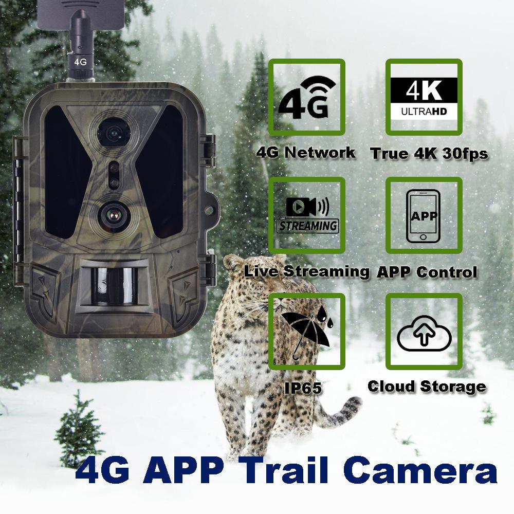 SUNTEKCAM HC-950Pro-Li 4G Dvigubo objektyvo takoskaitiklis, Tikras 4K, Nuotolinis APP debesų saugojimas, IP65 atsparus vandeniui