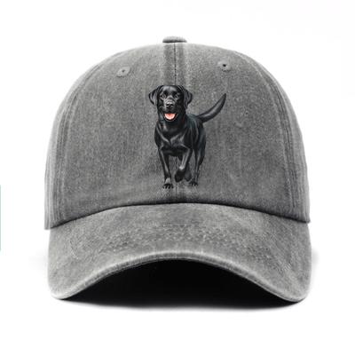 Boné de basebol com estampa de Labrador Preto é o presente de aniversário perfeito para entusiastas de animais de estimação, ajustável em tamanho para homens e mulheres