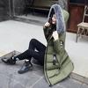 Winter new cotton-padded clothes women's thickened down cotton-padded clothes over the knee medium and long large fur collar hooded cotton-padd