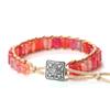 Vintage Bohemian Handmade Hemp Rope Bracelet Imperial Stone Beaded 3D Bead Charm Bangle