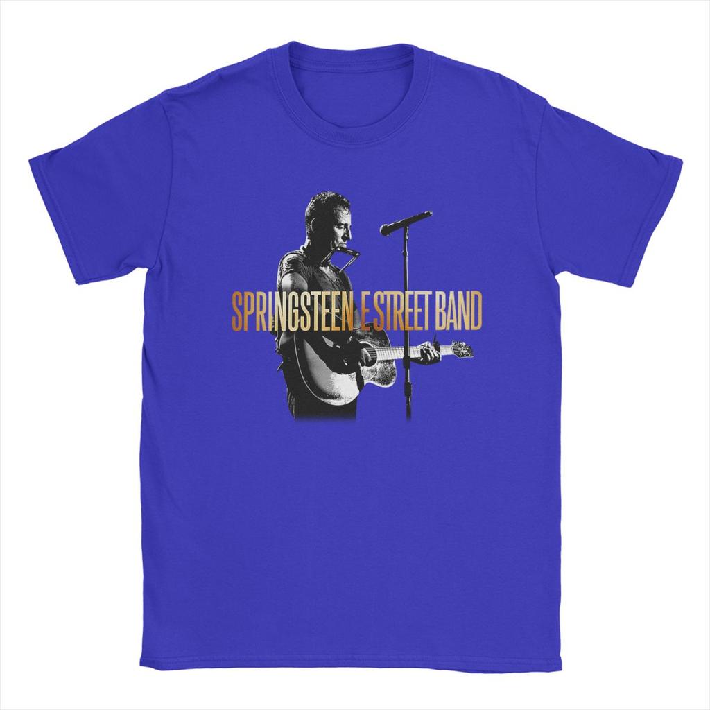 Men T-Shirts Bruces The E Street Band Springsteens Fashion 100% Cotton Tees Short Sleeve T Shirt Crew Neck Clothing Big Size