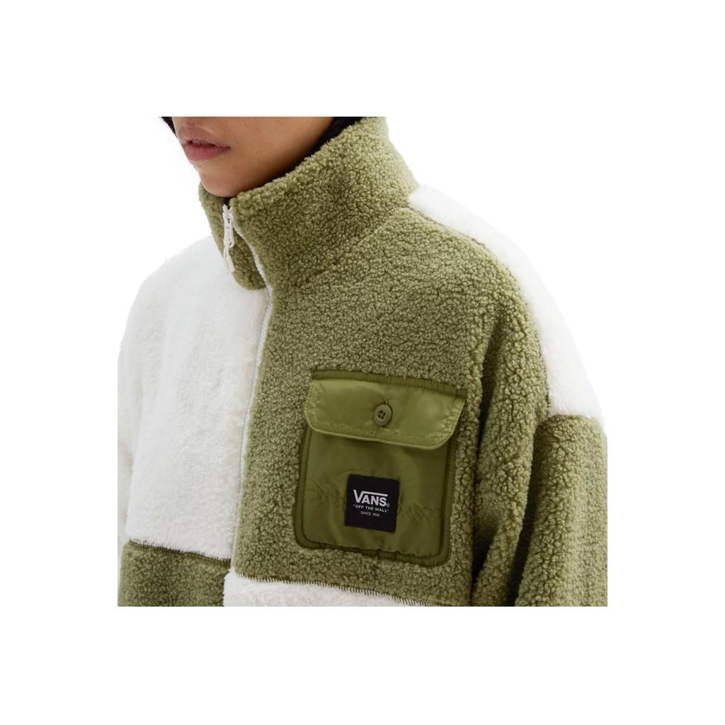 Vans Avondale Colorblock Stand Collar Long Sleeve Jacket Women Outerwear Green White VN00043FC89