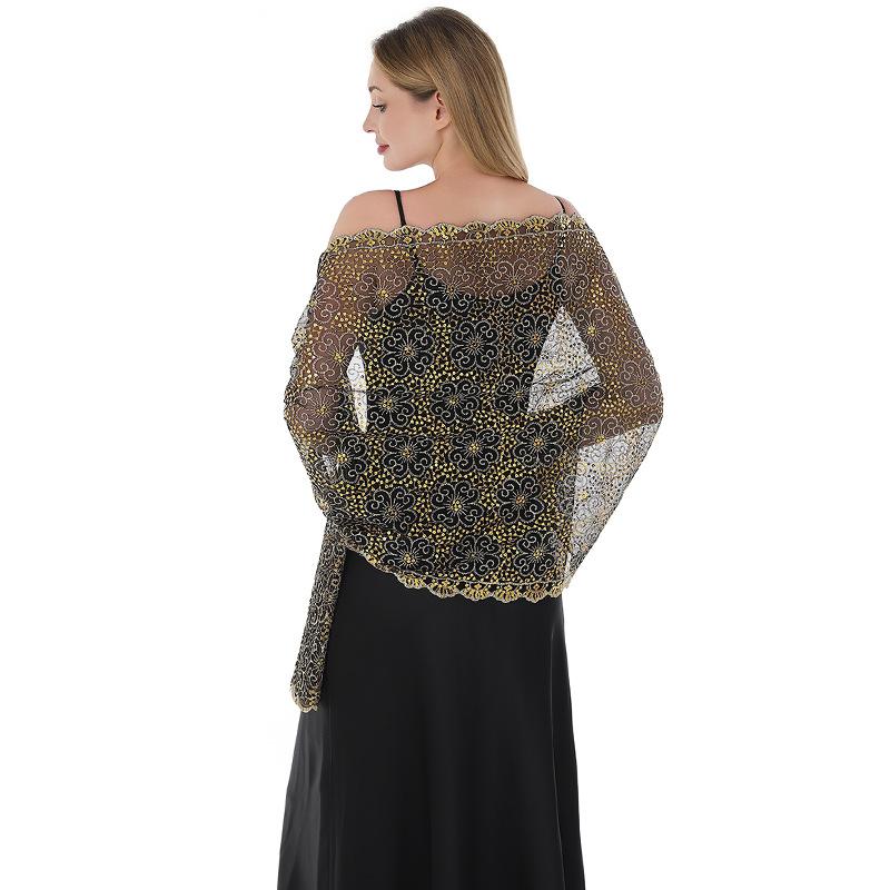 Temperament Elegant Plum Blossom Sequins Embroidered Shawl Bridal Cheongsam Evening Dress Banquet Shawl