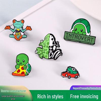 2024 Cartoon Frosch Schildkröte Süße Brosche - Europäisches & Amerikanisches Kreatives Metall Schmuck Accessoire
