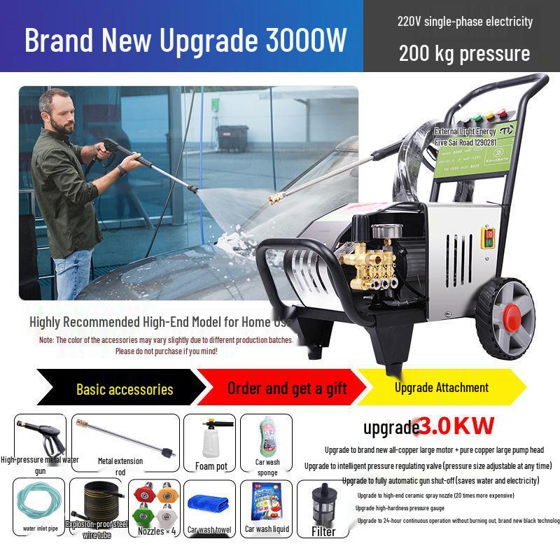 1200kg High-Pressure Car Washer with Powerful Water Pump and Brush