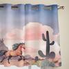 Horse Cactus Clouds Curtains for Bedroom Living Room Window Curtain Treatments Blinds Kitchen Home Decor Drapes