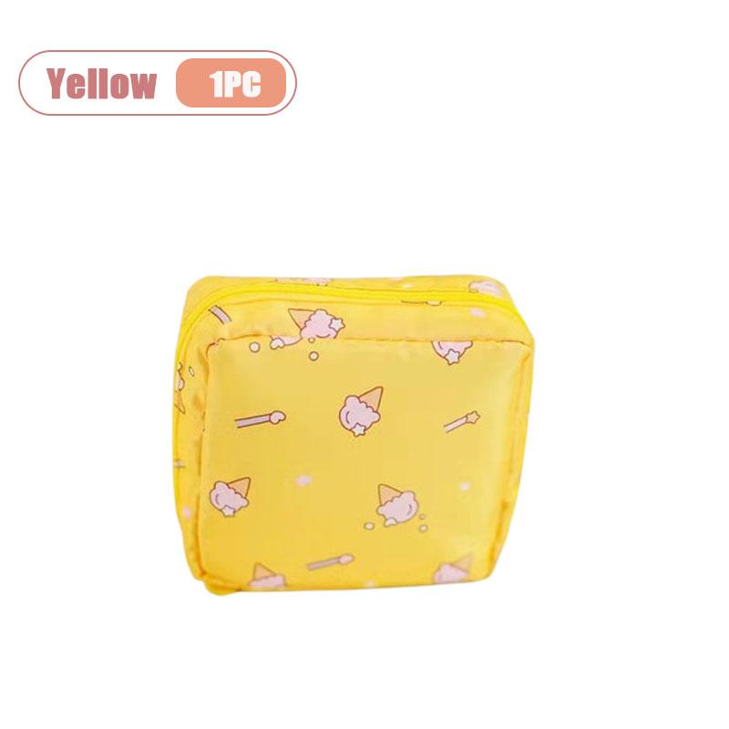 Cute Cartoon Sanitary Pad Organizer Bag for Women Girls Travel Toiletry Storage Waterproof Discrete Carry Case Cosmetic Bag