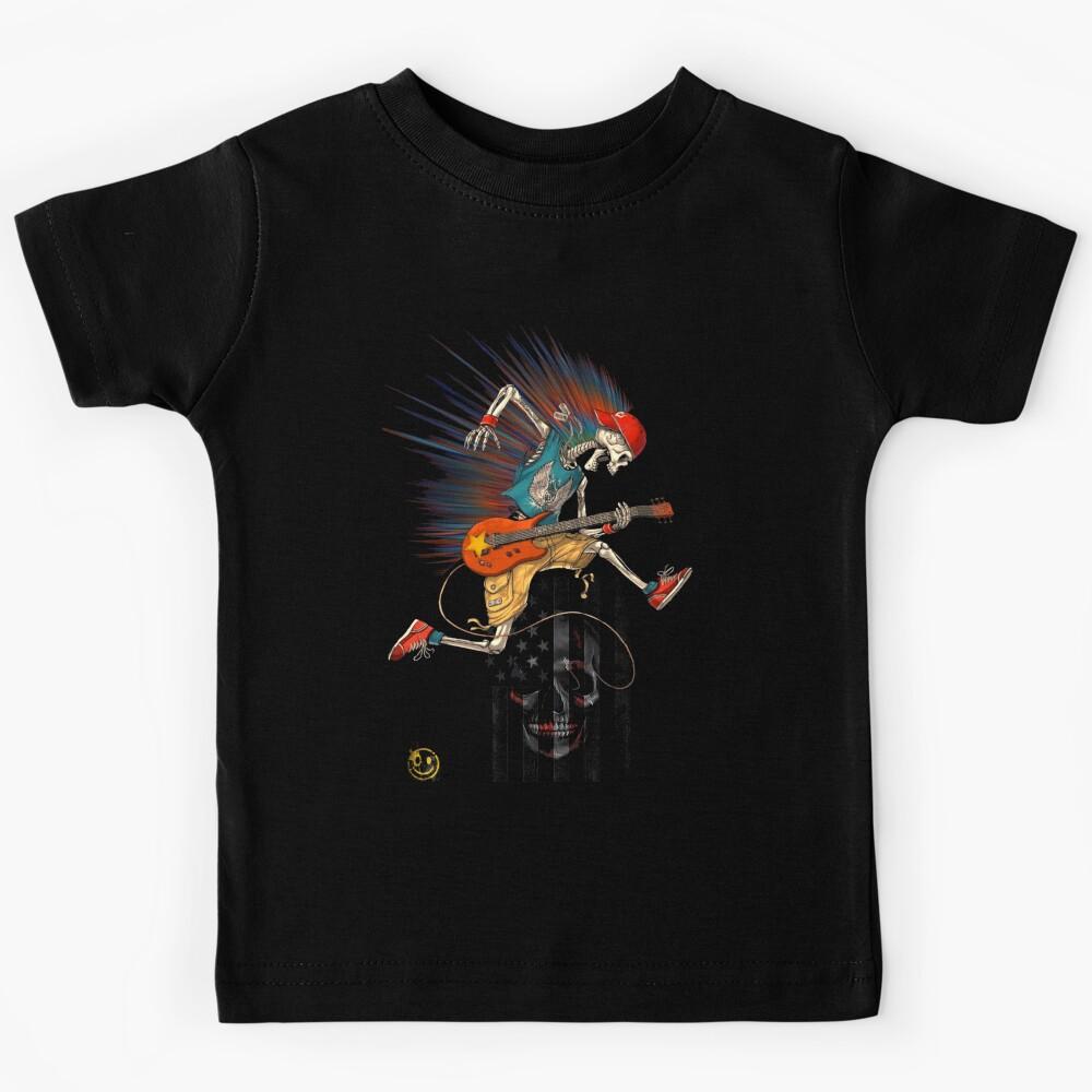 Jump Skeleton Guitarist Kids T-Shirt 150