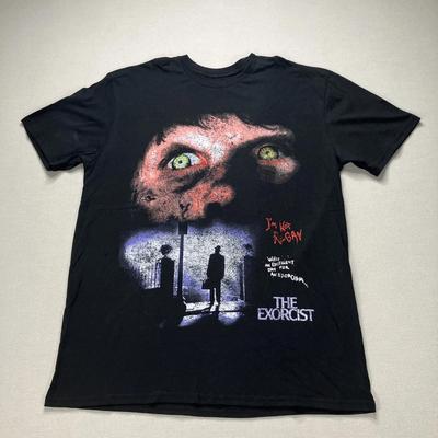 CVLA X Der Exorzist 1973 Filmplakat Grafik T-Shirt Schwarz NWOT Kurzarm Grafik-T-Shirts für Alle Jahreszeiten Unisex