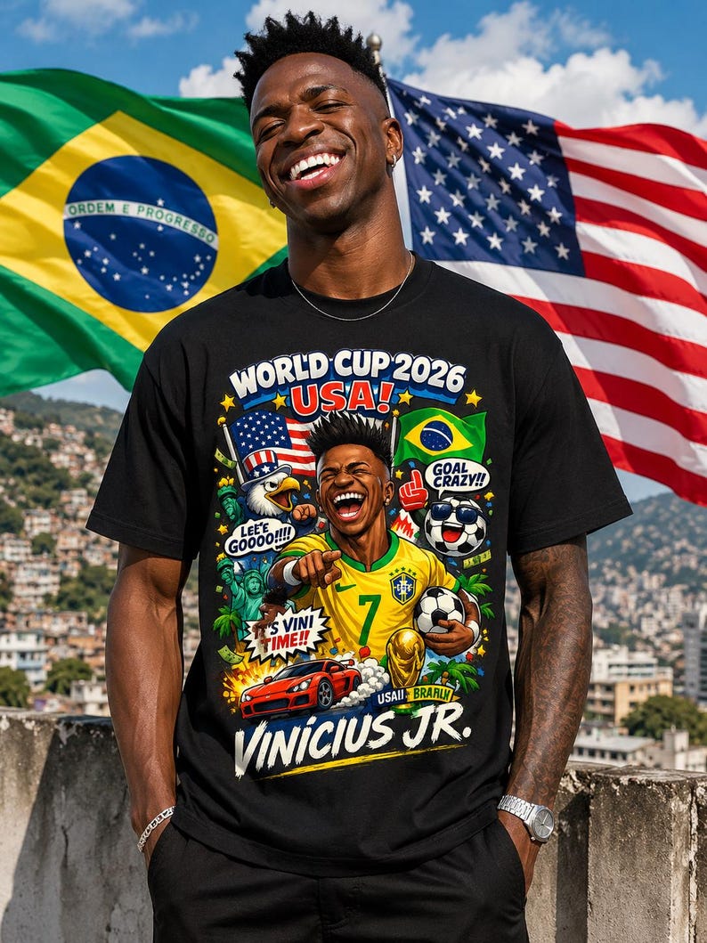 Brazil World Cup 2026 Football / Soccer T-Shirt | USA Fan Jersey Design L