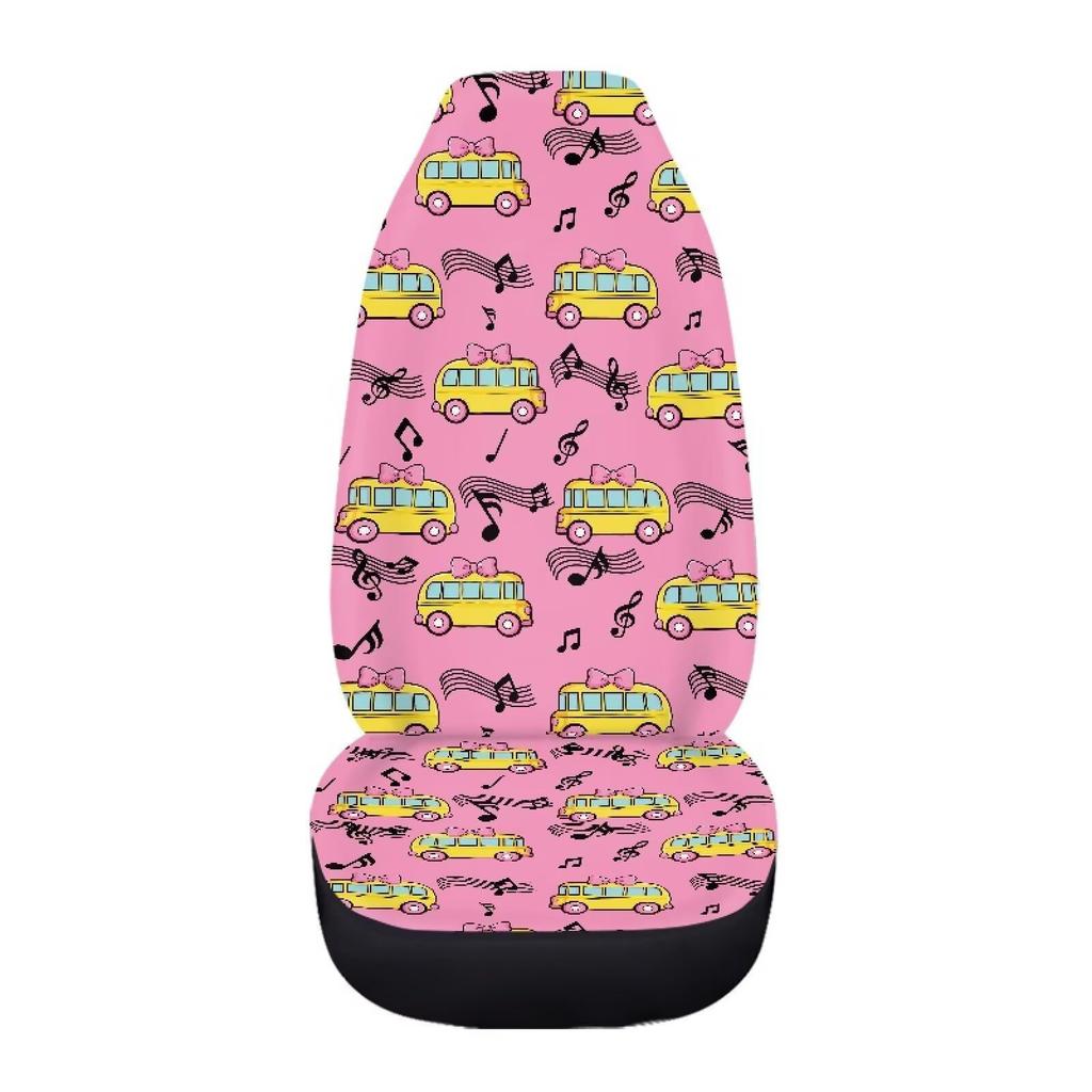 Car Seat Cover Four Seasons Universal Halloween Skull Print Decoration Car Seat Cover Front Row