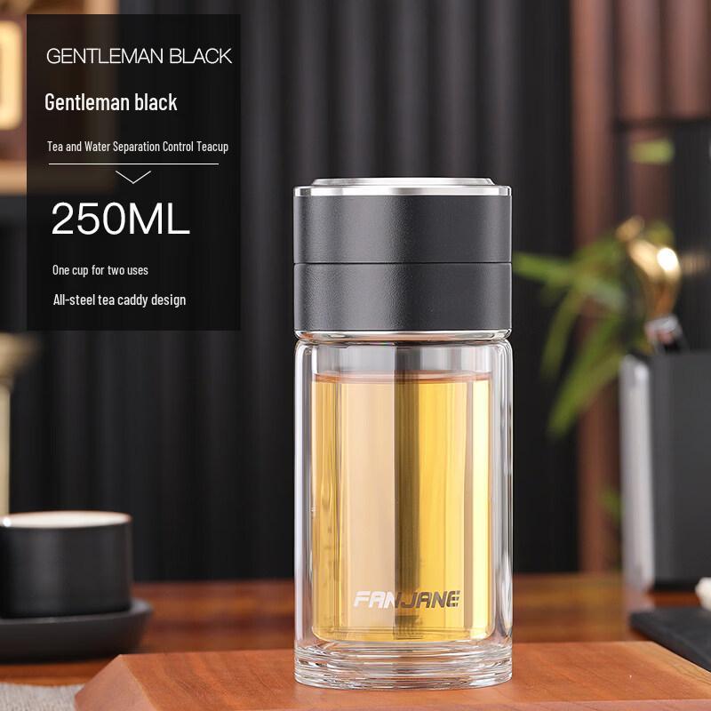 Xihe Portable Double-Wall Glass Tea Infuser Bottle
