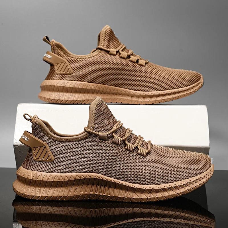 Men'S Non-Slip Casual Sneakers Breathable Outdoor Jogging Training Hiking Sports Running Outdoor Weave Knit Lace Up Shoes