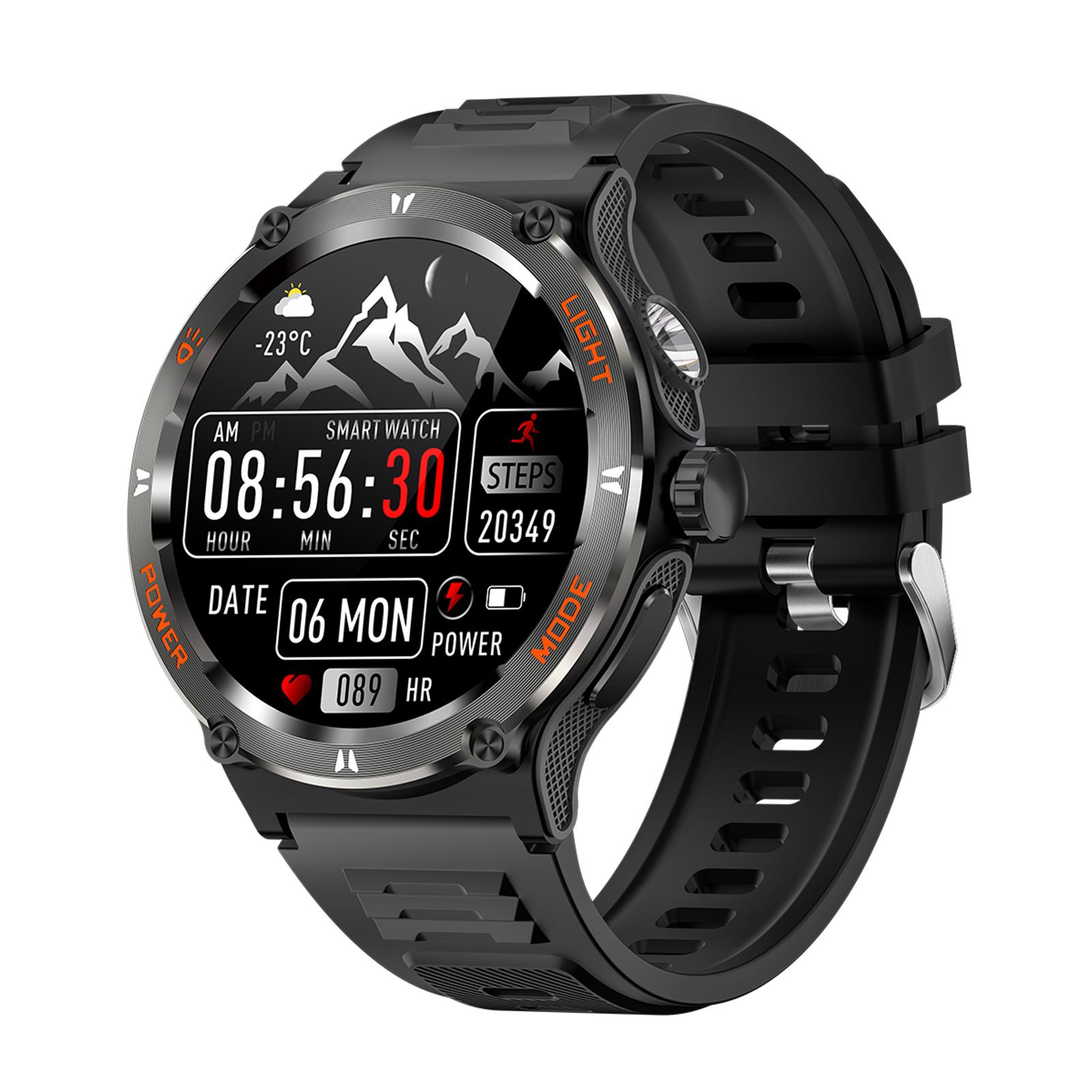 

Smart Watch with LED Flashlight Outdoor Sports Smartwatch Heart Rate/Sleep Monitor Fitness Watch for Men and Women