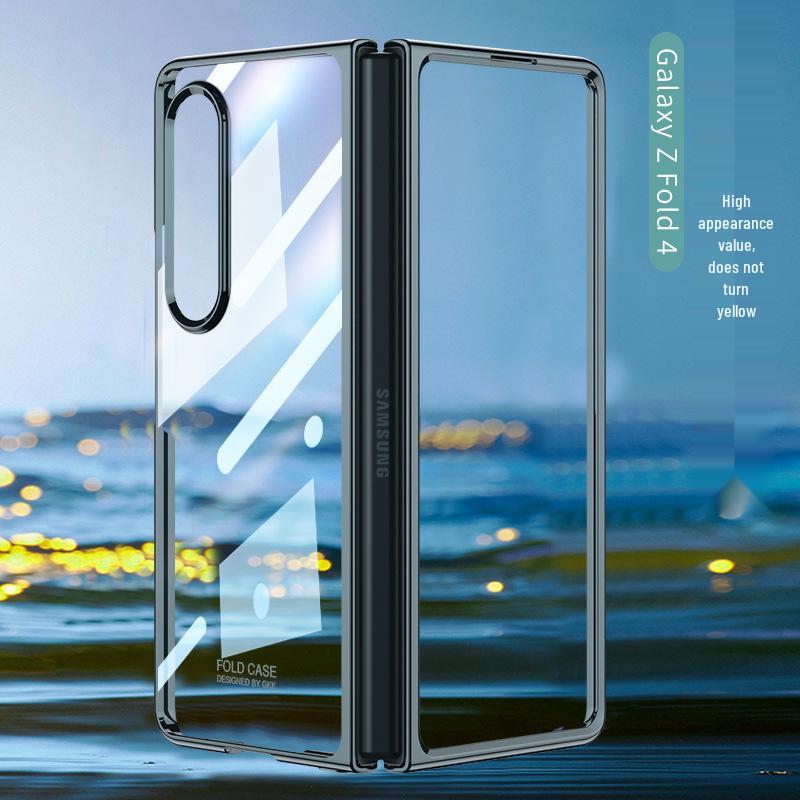 Samsung Fold4 Electroplated Phantom Transparent PC Hard Shell Case - Solid Color, Foldable Protection