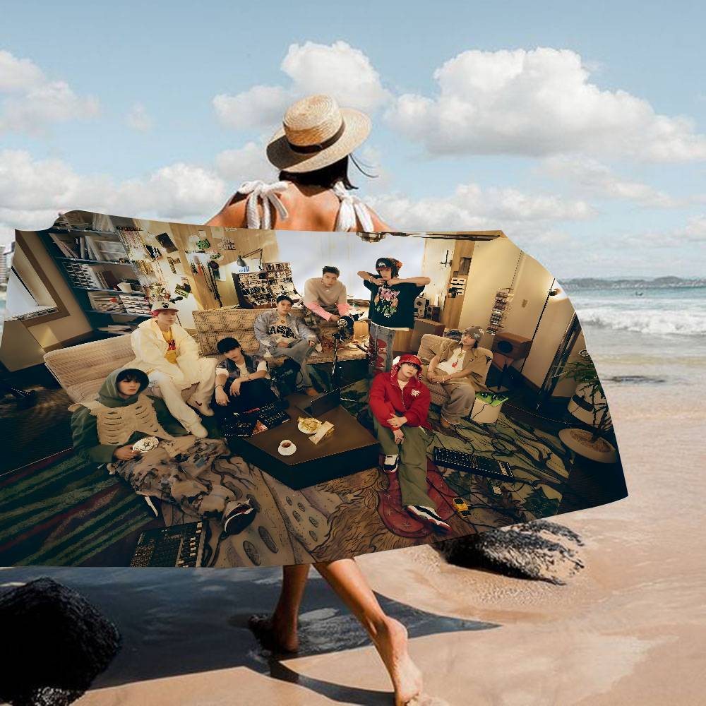 Boy Band N-Nct Wish Singer Microfiber Beach Towel Absorbent Quick Dry Soft Yoga Swimming Resort Mountain Climbing Towel