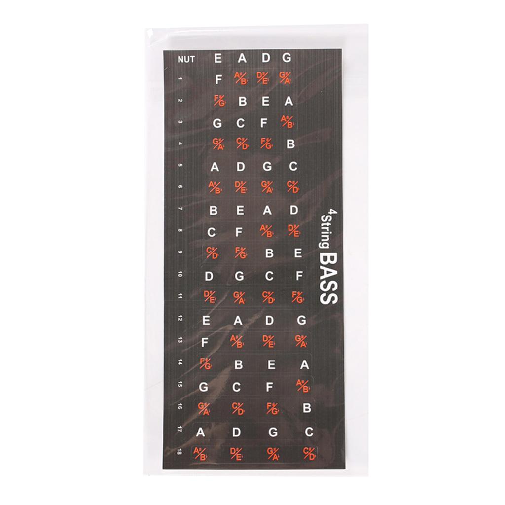 1 Sheet Bass Scales Stickers Fingerboard Note Label Guitar Note Map Fretboard Markers Fingerboard Sticker for Beginners