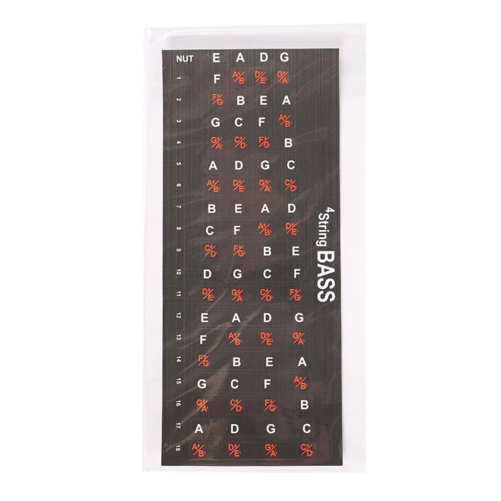 

1 Sheet Bass Scales Stickers Fingerboard Note Label Guitar Note Map Fretboard Markers Fingerboard Sticker for Beginners