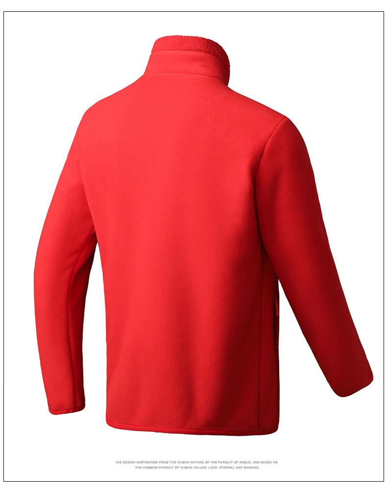 Unisex Coral Fleece Sherpa Lined Jacket for Winter