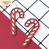 Red Acrylic Candy Cane Earrings - Simple Geometric Christmas Decorations for Women