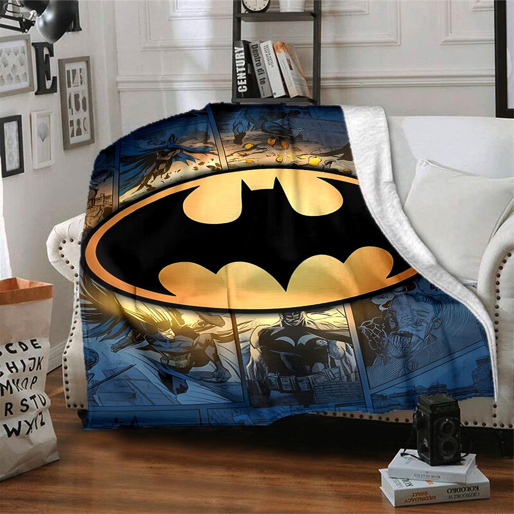 1pc Batman, Superhero Blanket Lightweight Flannel Throw For Sofa, Bed, Travel, Livingroom, Office, Couch, Chair, And Bed