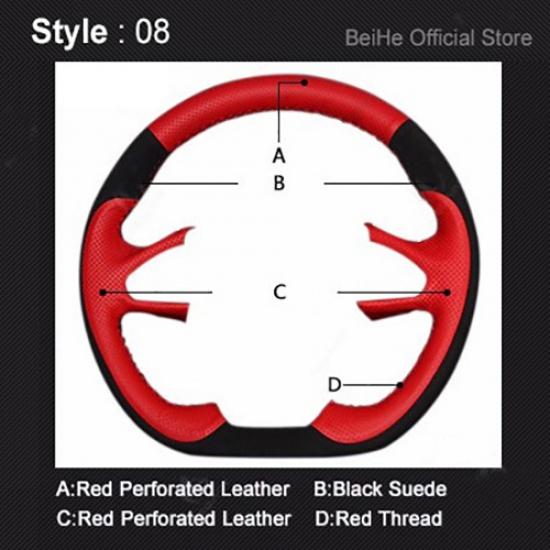 DIY handgenähte rutschfeste schwarze Leder-Wildleder-Auto-Lenkrad-Abdeckung für den Innenraum des BMW Z4 E89 2009–2016