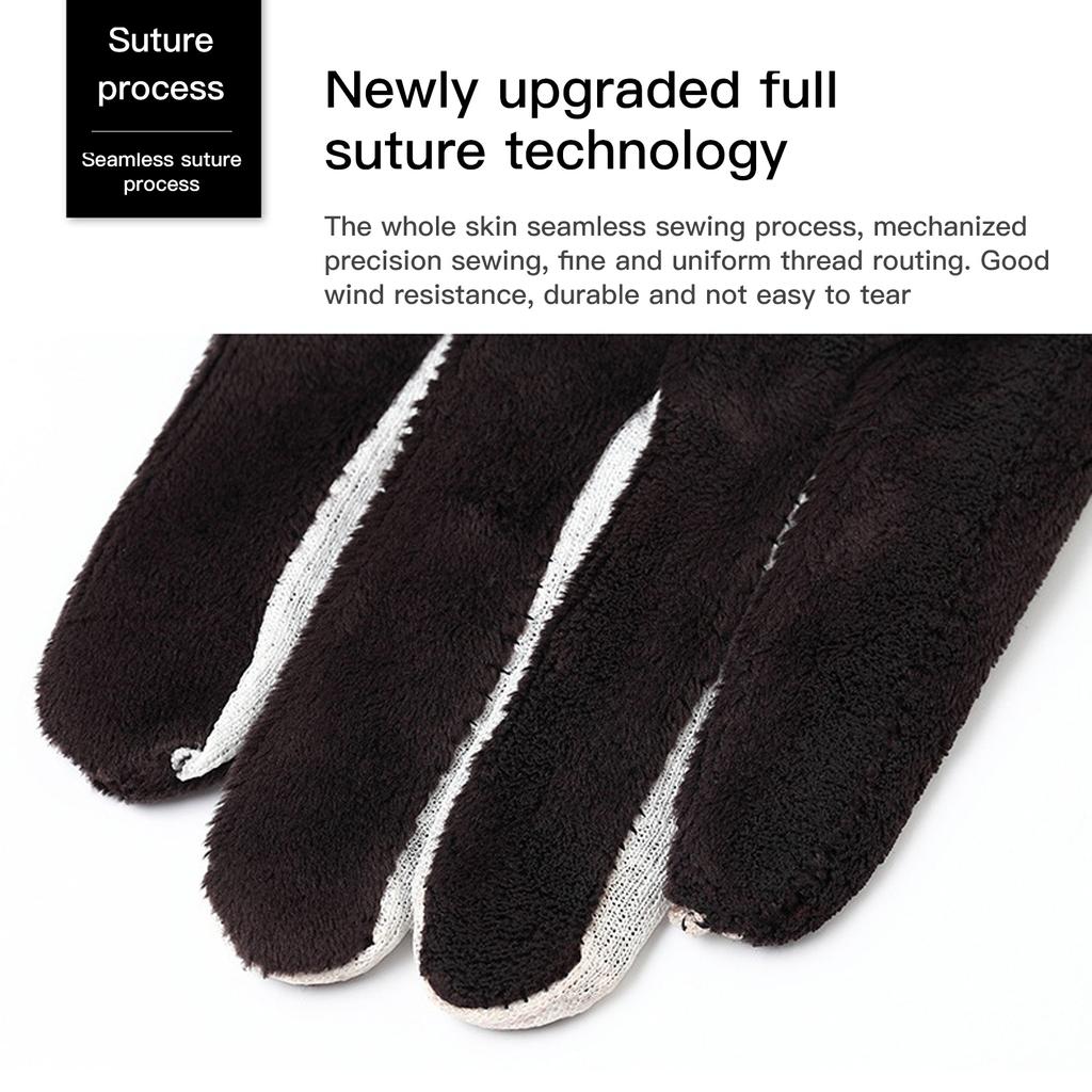 1 Pair Women Leather Gloves Wind Proof Winter Gloves for Outdoor Driving Running Biking