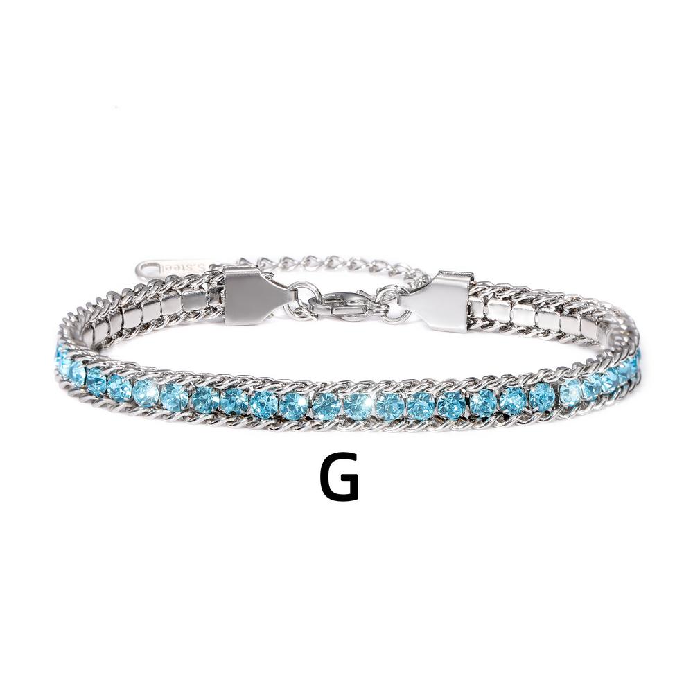 Stainless Steel Gold Rainbow Tennis Bracelet Adjustable Multiple Color Diamond Rhinestone Tennis Chain Bracelet
