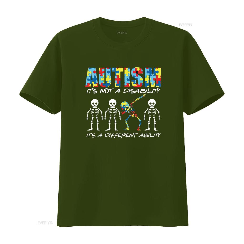 Womens Autism Is Not A Disability It S Different Ability Gift T Shirt Black Vintage Washed Fashion Streetwear Casual