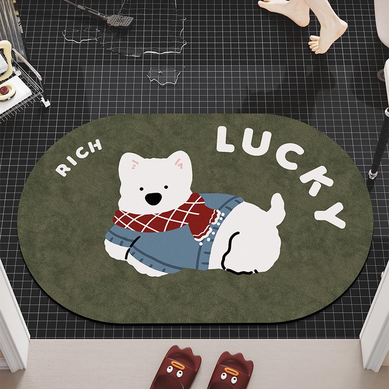 Quick-Dry Cartoon Bath Mat - Absorbent, Dirt-Resistant, Easy-to-Clean Diatomaceous Earth Floor Mat for Bathroom & Toilet