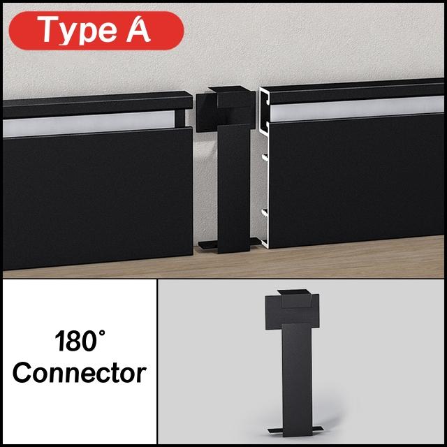 0.5m/1m Hidden Corner LED Skirting Line Aluminum Profile Recessed Backlight Baseboard Connector Wall Trim Floor Bar Strip Light