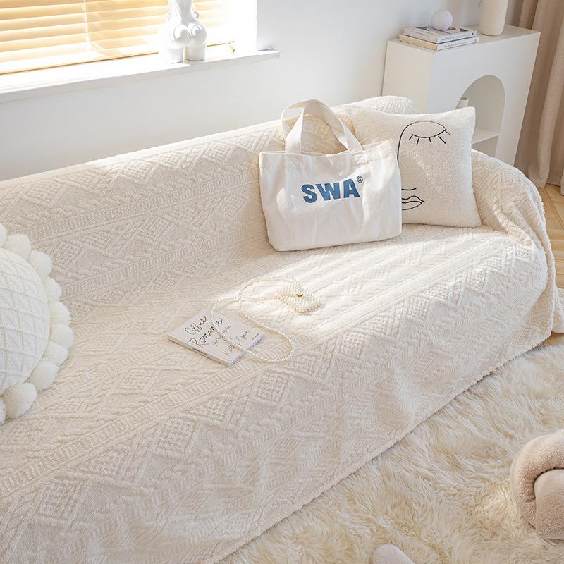 Winter Plush Sofa Cover Full Covered Anti Cat Scratch Blanket Modern Universal Sofa Cushion Cover Soft Warm Towel