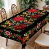 Independence Day Flower Wreath Waterproof Rectangular Tablecloth Red Blue Flower Star USA Flag Tables Cover for Dinner Kitchen
