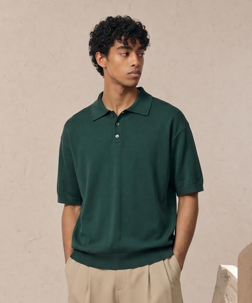 VERYVAIN Essential Summer Polo Knit (Dark Green)