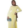 2025 Autumn/Winter European & American Style Solid Color Dress with Decorative Ring Buckle and Tie-Up Design