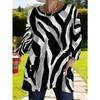 Women's Long-sleeved Round-neck T-shirt, Suitable for Spring, Autumn and Winter Seasons. It Has Pockets and Print Designs. Machine Washable.