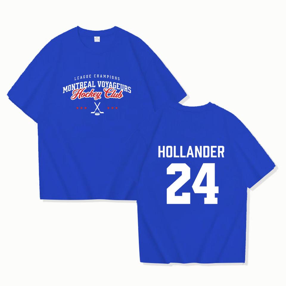 24 Hollander Montreal Voyageurs Merch Tee Hot TV Heated Rivalry T-shirt Unisex Streetwear Women Men Clothing Loose O-neck Shi