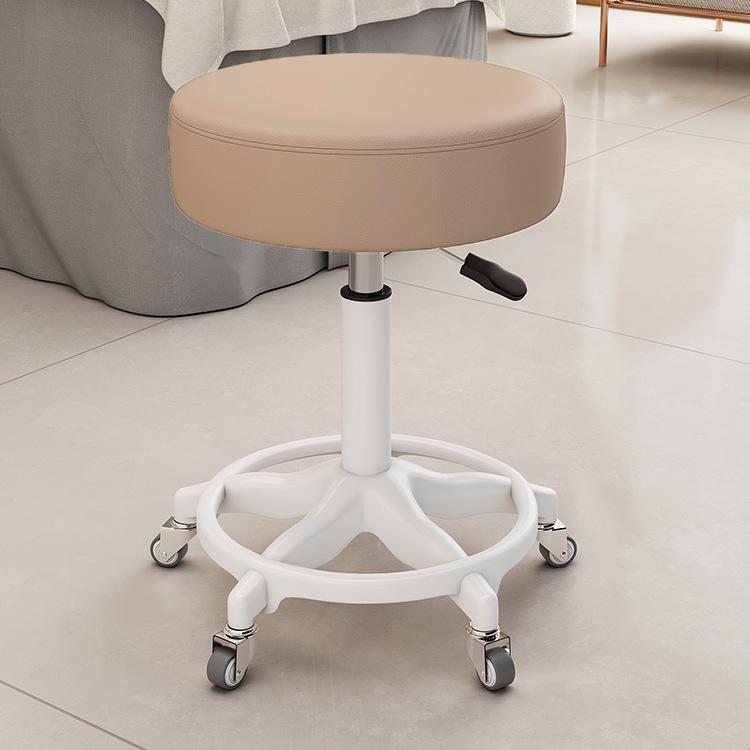 Beauty Rotating Stool with Backrest - Makeup/Barber/Dressing Table Chair with Casters