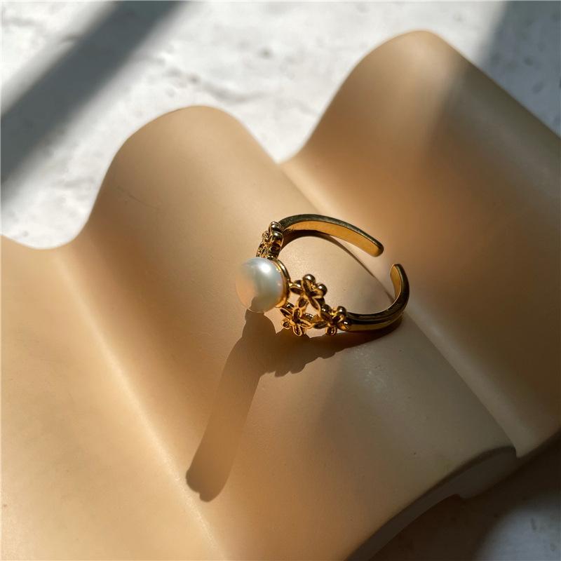 Rhinestone Exquisite Korean Fivepointed Star Adjustable Open Ring For Women Fashion Jewelry